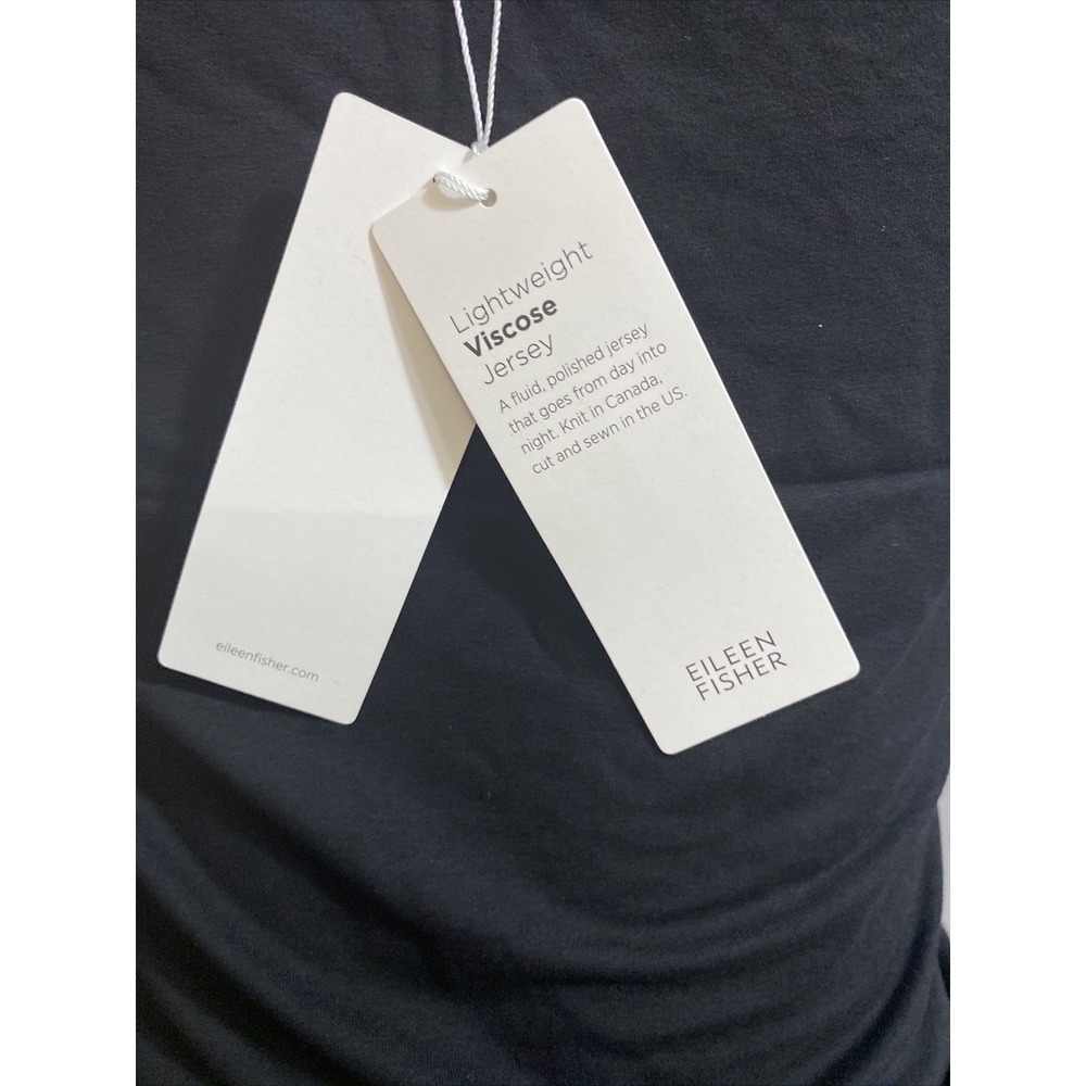 Eileen Fisher Women's Black Viscose Blend Knit Scoop Tank Top Sz 2XS NWT - Picture 4 of 8